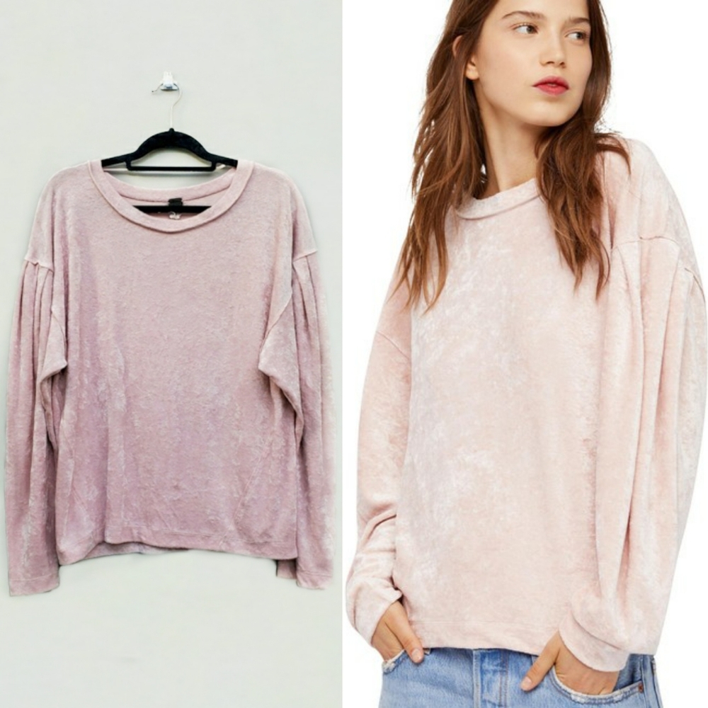Free People Pink Milan Pullover Layering Top